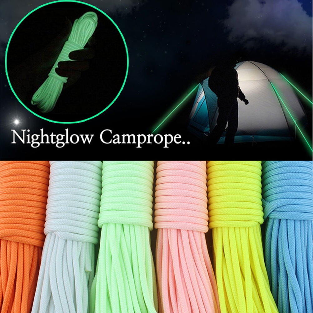 Worgeous 5pcs Outdoor 1 Meter Night Nine-core Umbrella Ropes Parachute Cord Glowing in the Dark