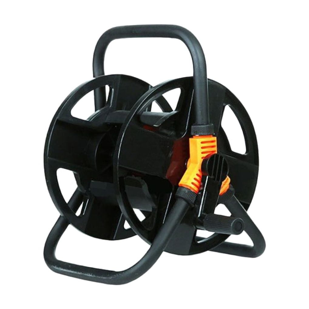 SWETRACE Garden Water Hose Reel Hose Reel Black Stainless Steel 1Pcs