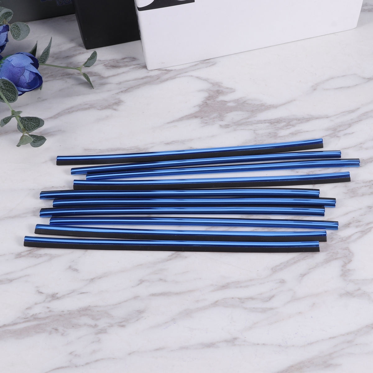 Worgeous 10 Pcs Auto Accessories Interior Car Vent Decoration Strip Blue