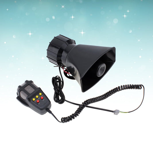 Ortofally 100W 12V 5 Sound Square Opening Electric Horn Loud Speaker Warning Alarm for Car Moped Motorcycle (Black) Black
