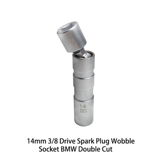 Worgeous Magnetic 12 Angle Spark Plug Sleeve for Car with 14mm 3/8 Drive Suitable for Spark Plugs Removal Tool Socket Silver carbon steel