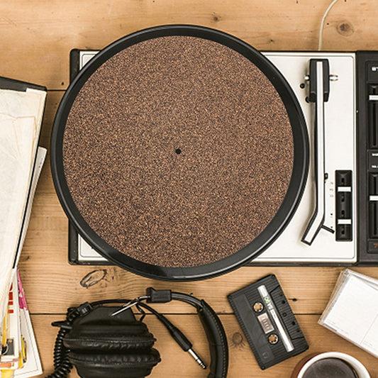 Ortofally 2Pcs Turntable Mat Cork Turntable Mat Cork Non-Slip Anti-Static Cork Mats Music Supply 29.70X29.70X0.10CM Brown