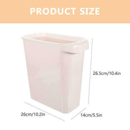Worgeous White Plastic Trash Can for Home Use Made of Material Great for Small Spaces 13 x 8 0 inches