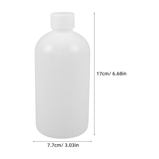 Masteelf 2Pcs Chemical Container Bottle Transparent HDPE Polyethylene Plastic 500ml 17.0X7.7X7.7in