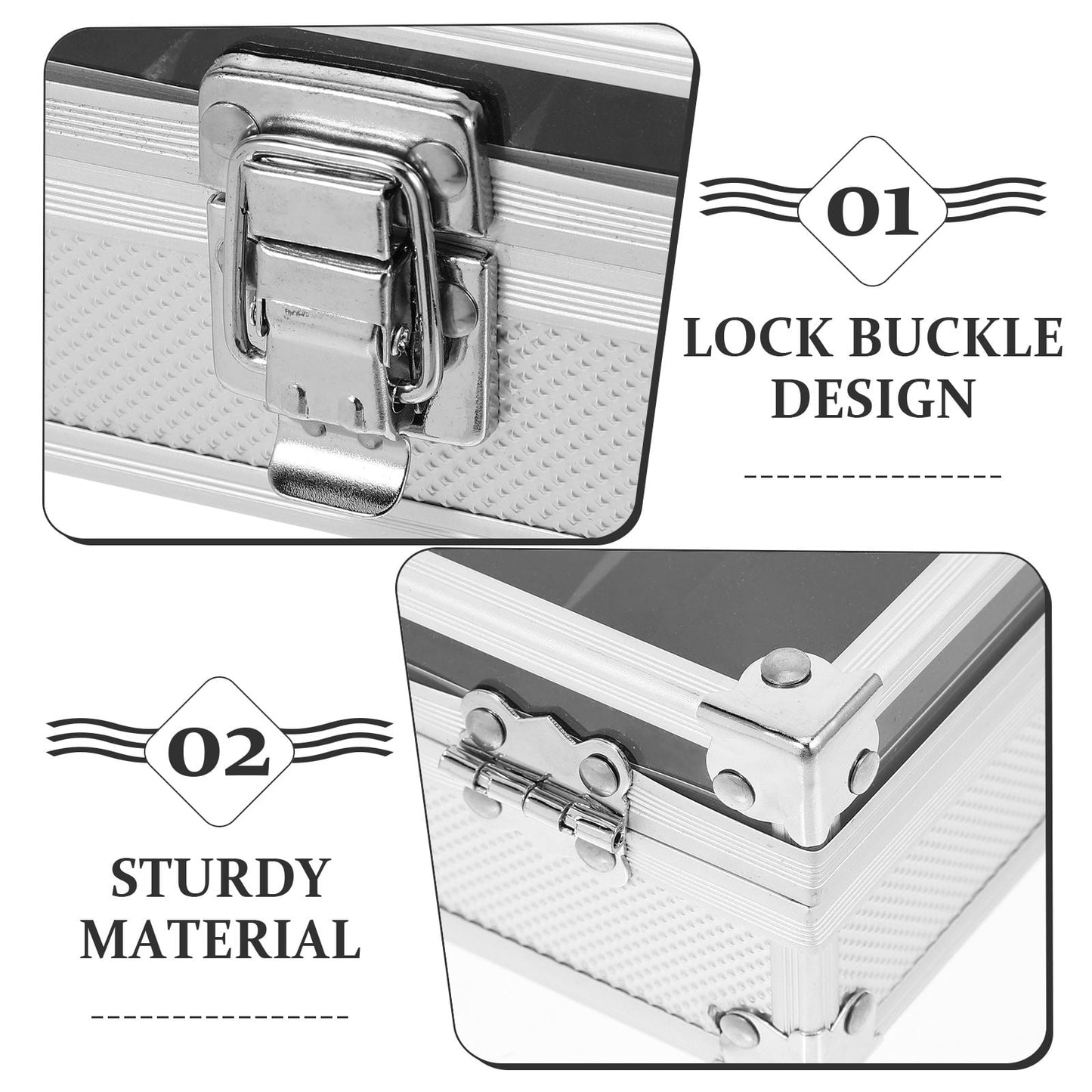 Worgeous White Metal Watch Holder with 12 Grid Slots for Storaging Use Dustproof and Protective Aluminum Alloy Lightweight Durable