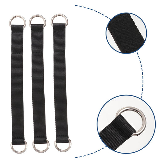 Worgeous 3 Pcs Fitness Horizontal Bar Strap Hanging Training Belt Pull Ups Black