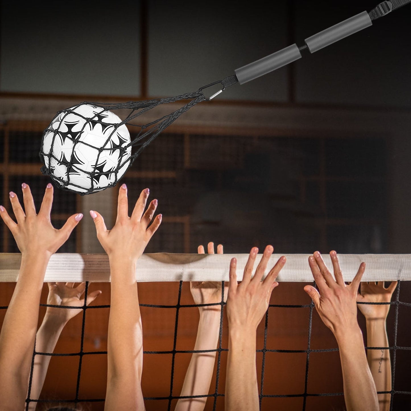 Worgeous Volleyball Training Belt Setter Equipment Net Hitting Trainer Black