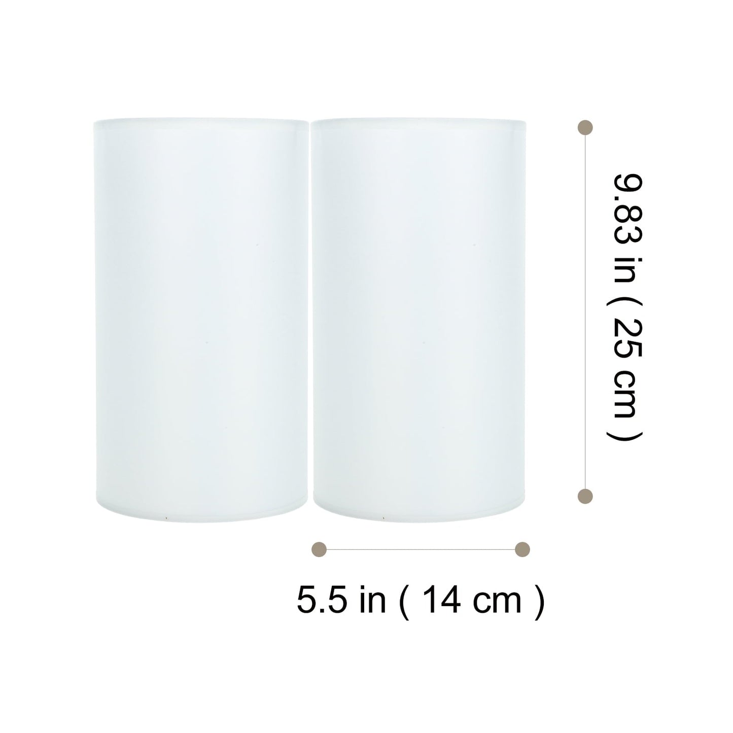 SWETRACE Lamp Shade for Cylinder Lamp White Linen 2Pcs 9.8x5.5x5.5in