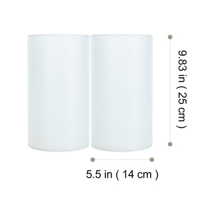 SWETRACE Lamp Shade for Cylinder Lamp White Linen 2Pcs 9.8x5.5x5.5in
