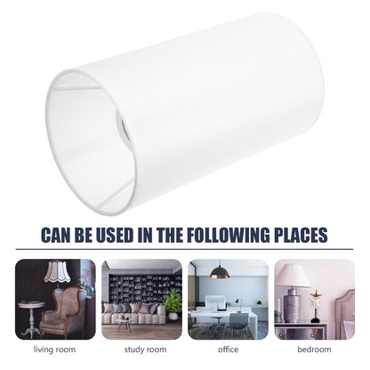 SWETRACE Lamp Shade for Cylinder Lamp White Linen 2Pcs 9.8x5.5x5.5in