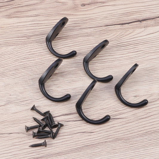 SWETRACE Screw Mounted Wall Hook Black Alloy 15-Pcs Home Use