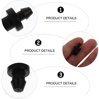 SWETRACE Drip Irrigation Tube Hole Plugs Black Plastic 150Pcs 0.79X0.39X0.39in