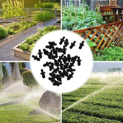SWETRACE Drip Irrigation Tube Hole Plugs Black Plastic 150Pcs 0.79X0.39X0.39in