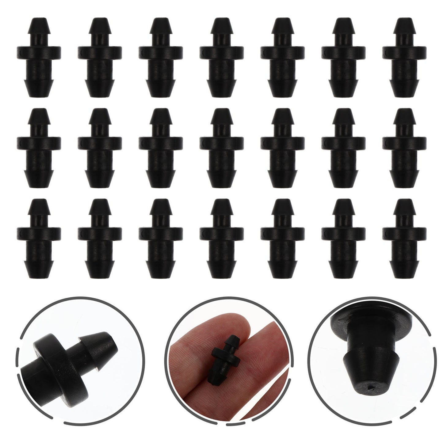 SWETRACE Drip Irrigation Tube Hole Plugs Black Plastic 150Pcs 0.79X0.39X0.39in
