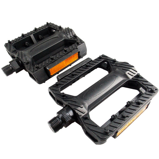 Masteelf 1 Pair of Pedals Anti-slip Plastic Grain Large Treadle Universal Road Bike Pedals