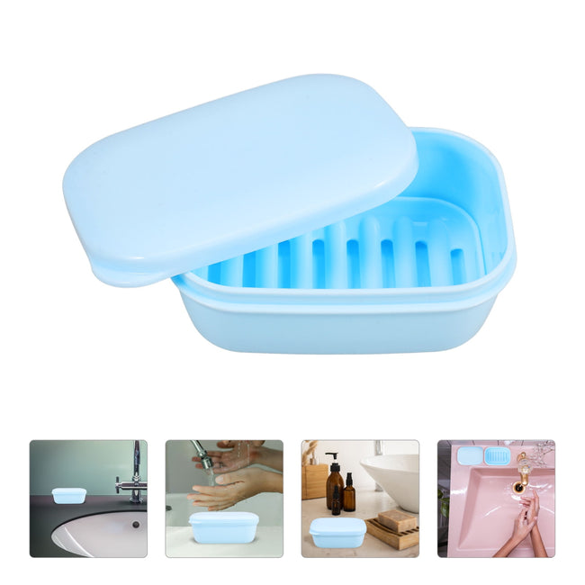 SWETRACE 1Pack -Blue ABS Waterproof Soap Holders for Men Women Hover Image