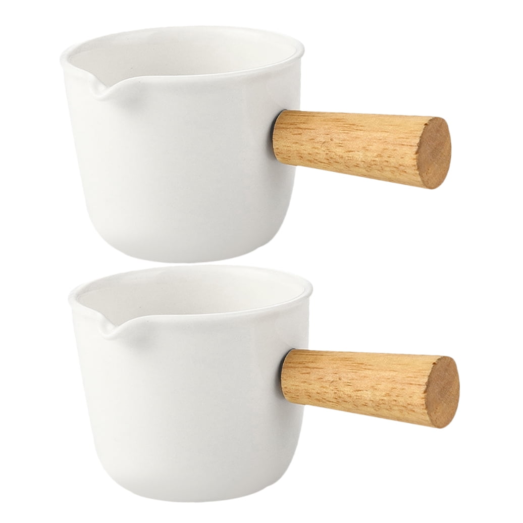 SWETRACE Creamer Cups 2Pcs White Milk Frothing and Cream Dispensing