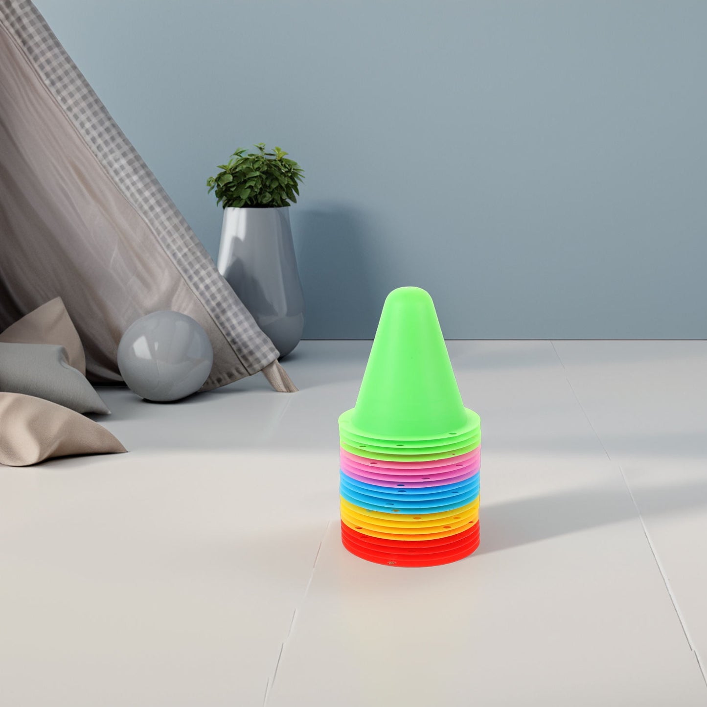 SWETRACE Mini Cones for Sports 20Pcs PE Skating Training Cones for Roller Skates Enthusiasts 11.8X11.8X2.9In