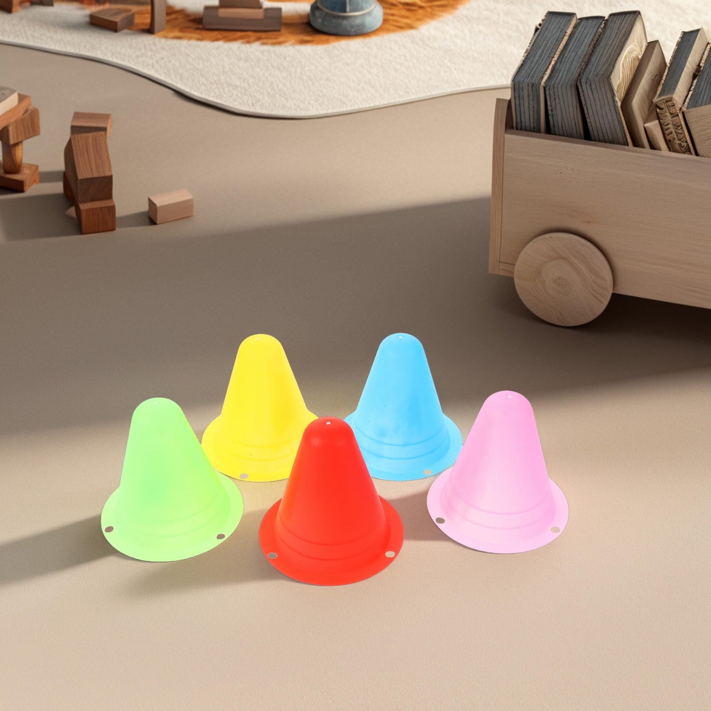 SWETRACE Mini Cones for Sports 20Pcs PE Skating Training Cones for Roller Skates Enthusiasts 11.8X11.8X2.9In