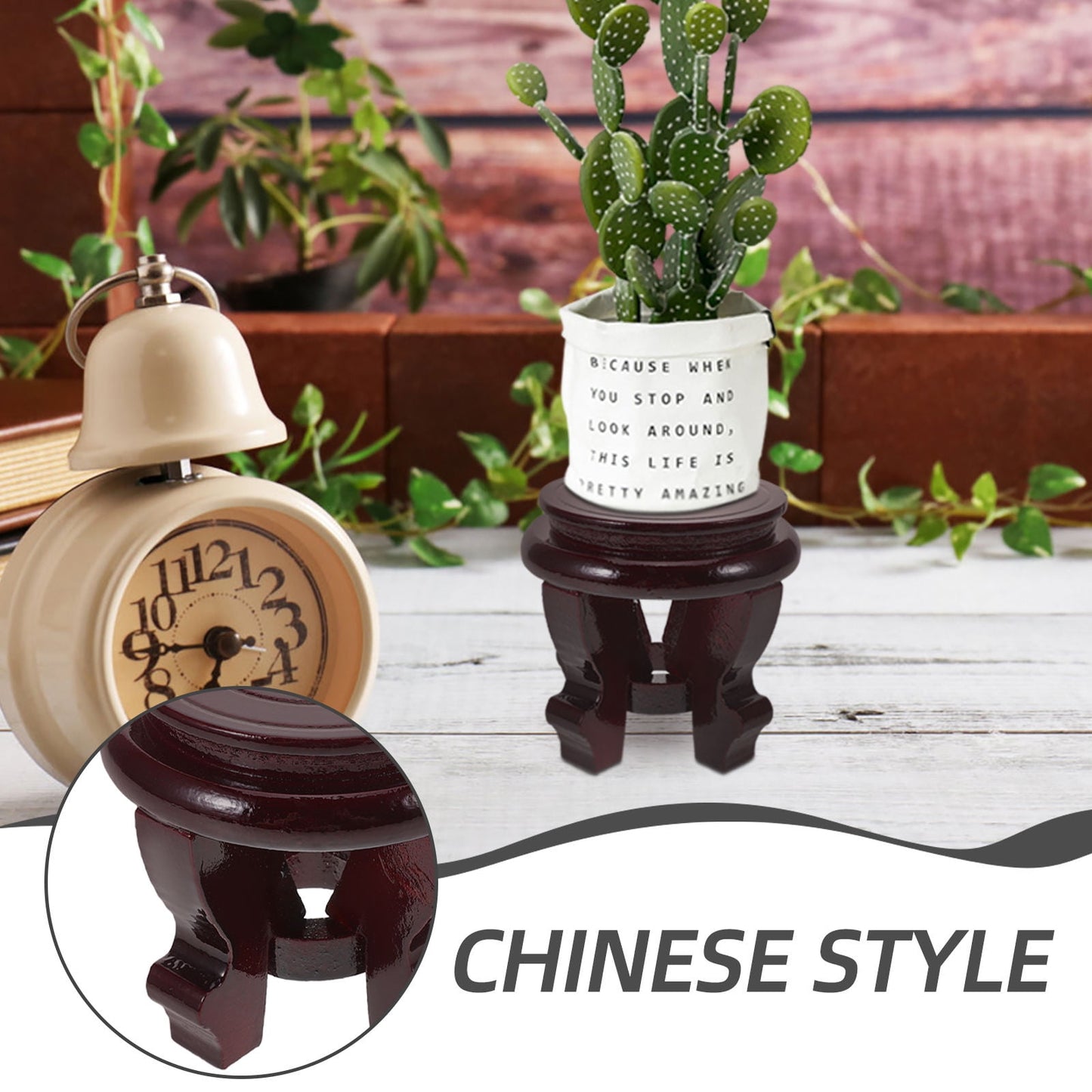 SWETRACE Indoor Flowerpot Stand Vase Display Stool Wood Brown Gardeners Living Room 1Pack