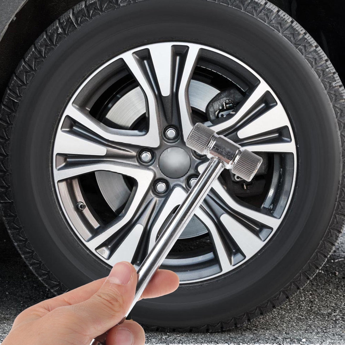 SWETRACE Tire Valve Extender Kit 1Pcs T-Shaped Valve Stem Extensions Compatible with Car Tires 6.3*1.8*0.6in