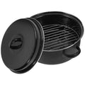 SWETRACE Iron Covered Roaster Pan With Lid Daily Use For Households 10.6X9.4X6.9In