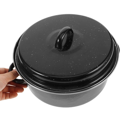 SWETRACE Iron Covered Roaster Pan With Lid Daily Use For Households 10.6X9.4X6.9In