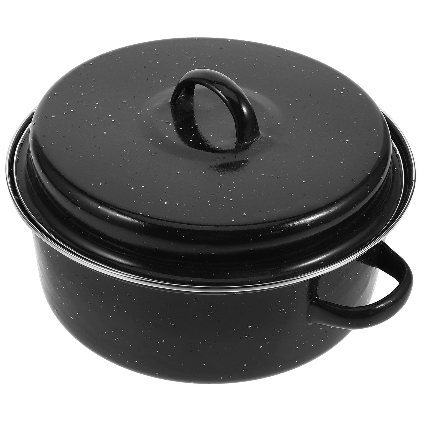 SWETRACE Iron Covered Roaster Pan With Lid Daily Use For Households 10.6X9.4X6.9In