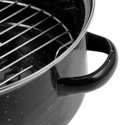 SWETRACE Iron Covered Roaster Pan With Lid Daily Use For Households 10.6X9.4X6.9In