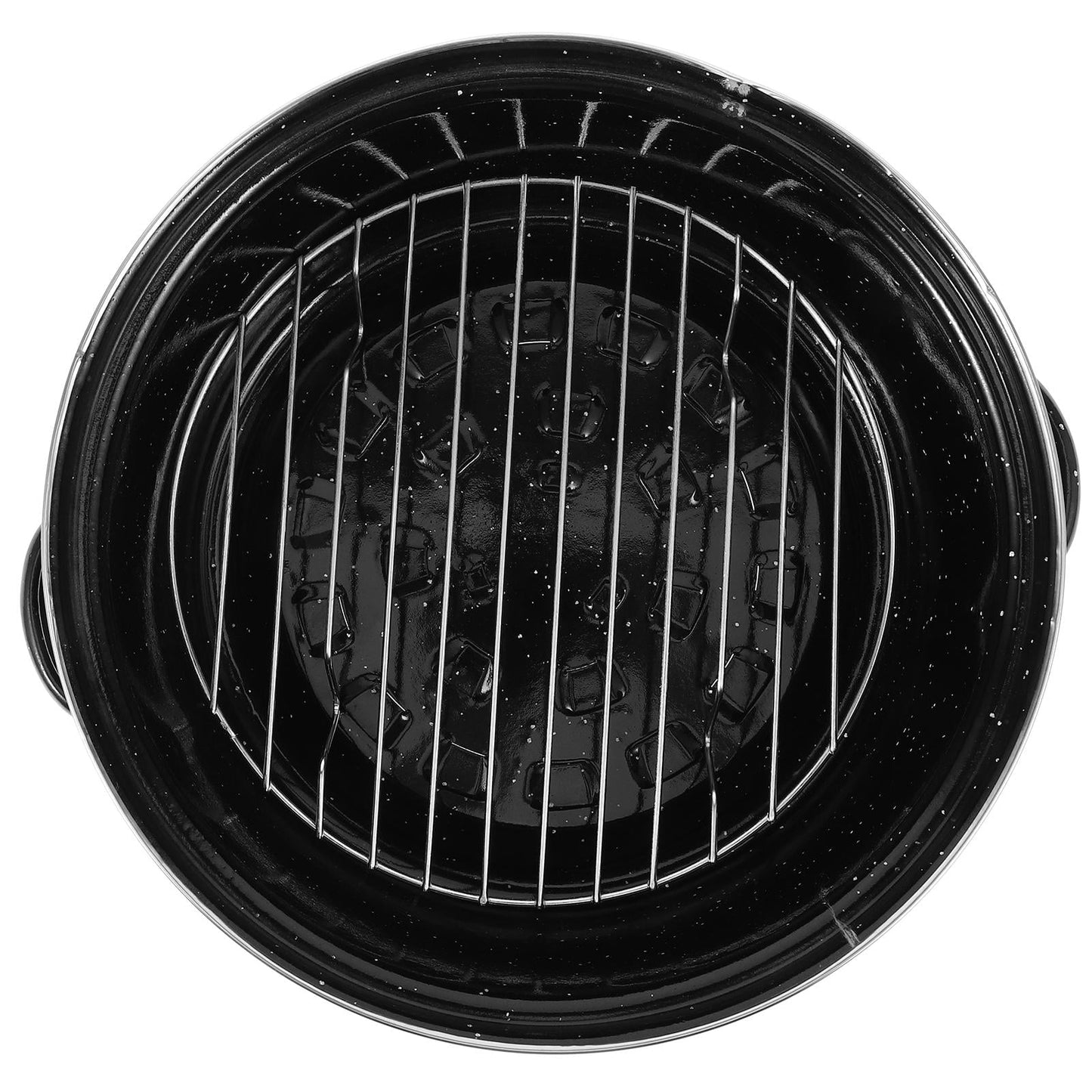 SWETRACE Iron Covered Roaster Pan With Lid Daily Use For Households 10.6X9.4X6.9In