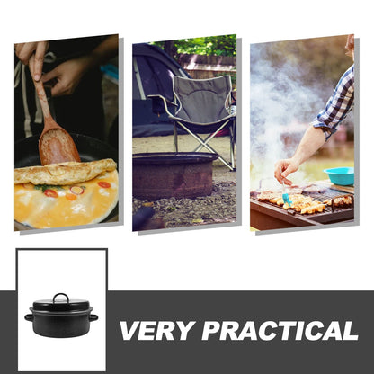 SWETRACE Iron Covered Roaster Pan With Lid Daily Use For Households 10.6X9.4X6.9In