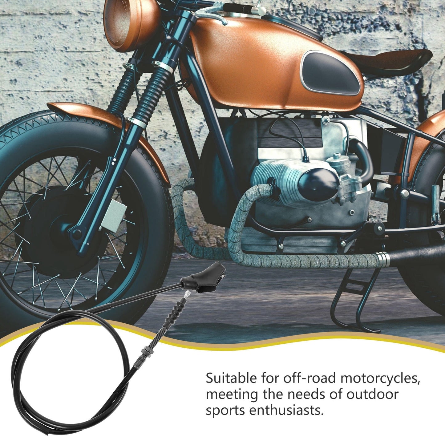 SWETRACE Motorcycle Clutch Cable Adjustable Black Stainless Steel 1 Pcs