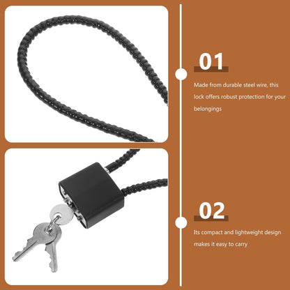 SWETRACE Bicycle Lock Cable Lock Steel Wire Black 1Pcs 5.9X2.5X0.8In