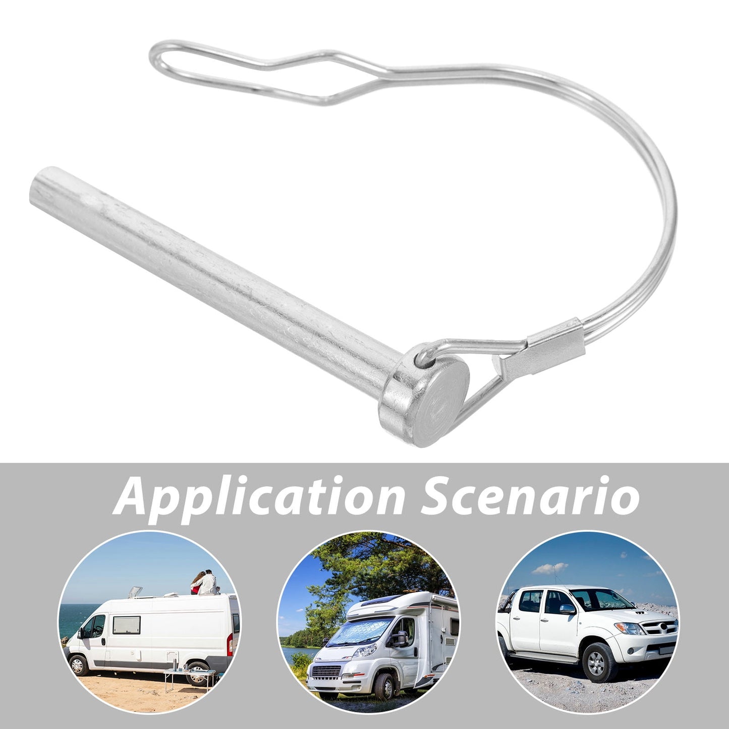 SWETRACE Hitch Lock Pin Travel Trailer Hitch Cotter Pin Stainless Steel Silver 1Set