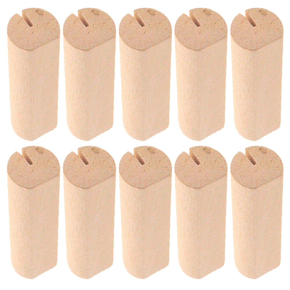 SWETRACE 10Pcs Wood Small Cards Holders Khaki Rectangular Slit for Home Decor Party Supplies