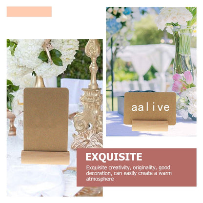 SWETRACE 10Pcs Wood Small Cards Holders Khaki Rectangular Slit for Home Decor Party Supplies