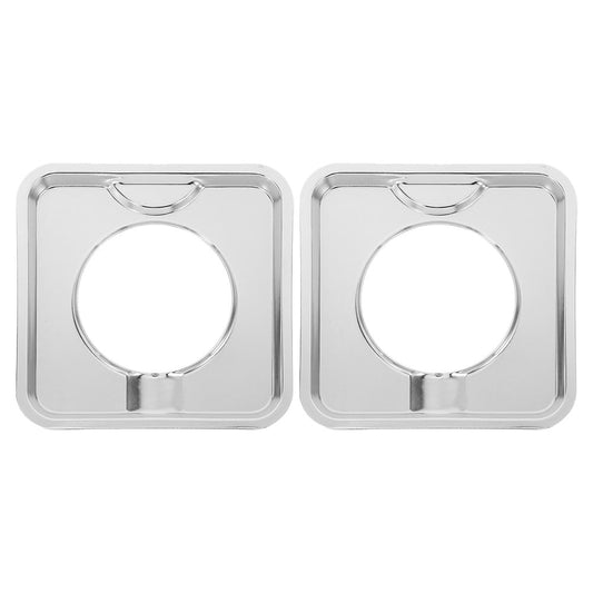SWETRACE Heavy Duty Square Gas Range Pans 2Pcs Stainless Steel Drip Catching for Cookers