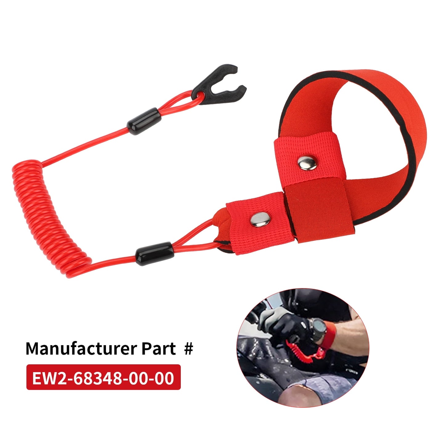 M MATI Stop Kill Safety Lanyard for Yamaha Jet Ski WaveRunner FX140 WaveVenture WaveRaider WaveJammer WaveBlaster