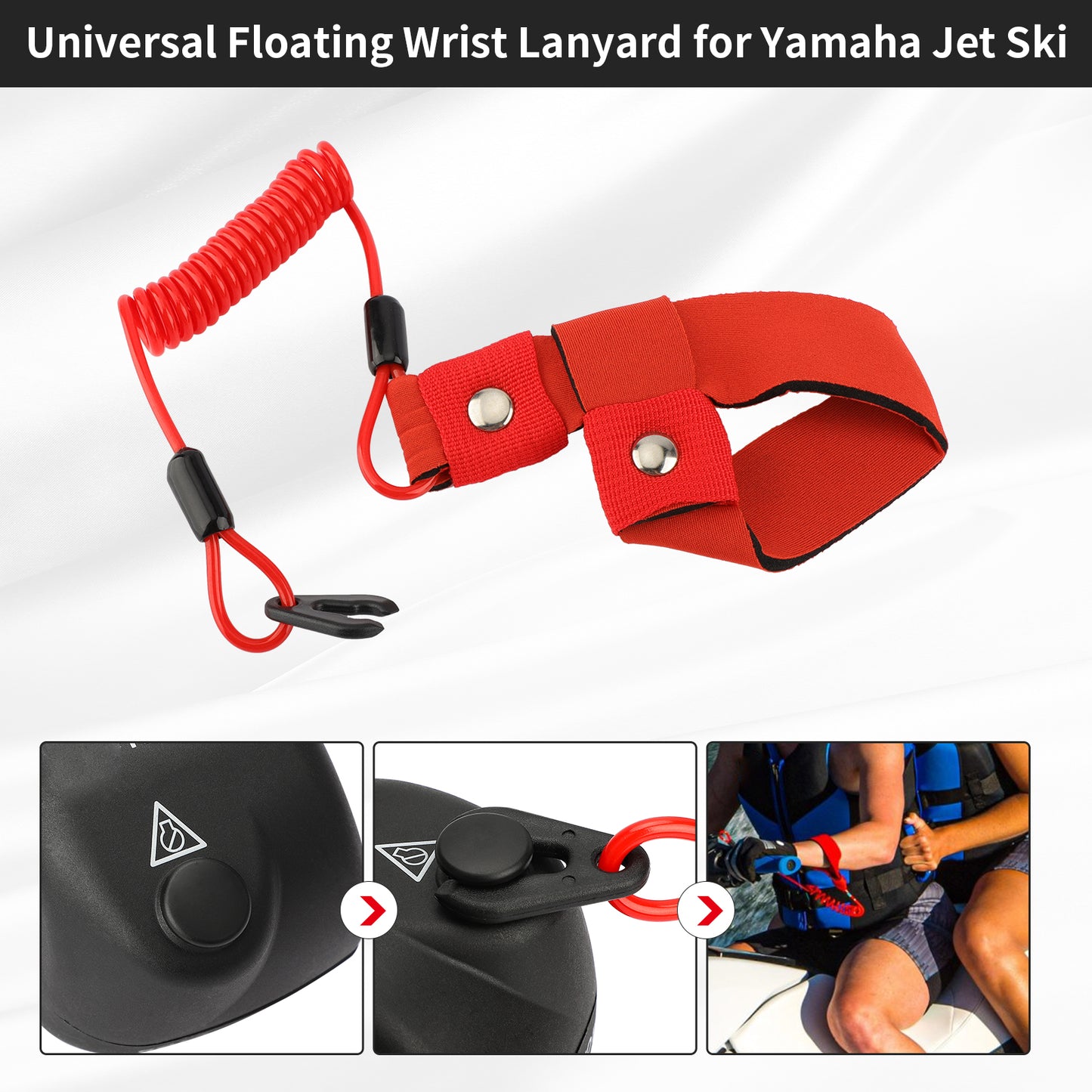 M MATI Stop Kill Safety Lanyard for Yamaha Jet Ski WaveRunner FX140 WaveVenture WaveRaider WaveJammer WaveBlaster