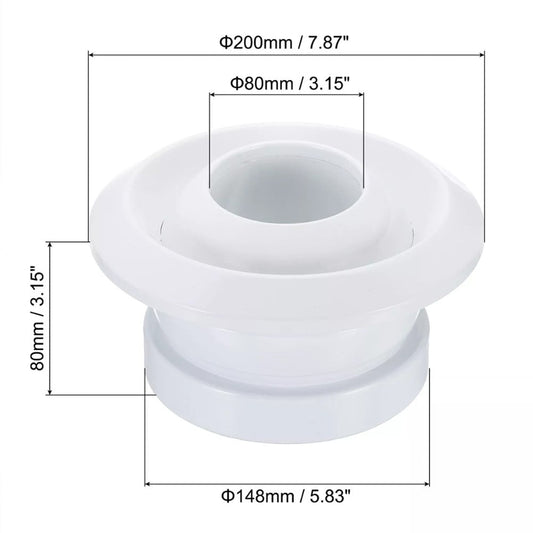 6Inch Round Air Vent Adjustable Rotatable Ball Jet Air Diffuser Soffit Vent Ventilation Ducting Hose Louver Wall Ceiling Mounted