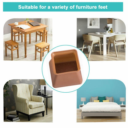 16 Pcs Upgraded Silicone Chair Legs Cap Felt Bottom Anti-Noise Pads Furniture Sofa Feet Anti-Slip Pad Wood Floor Protectors Mats 16Pcs
