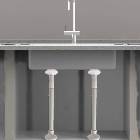 2Pcs Kitchen Sink Brackets Stainless Steel Adjustable Kitchen Sink Bracket Bottom installation Support Legs Kitchen Fixtures (50-80cm Silvery) 35-50cm White