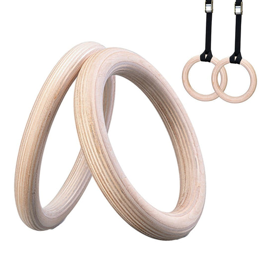 Wooden Gymnastics Rings Perfect For Strength And Conditioning Training 25Mm 19Cm