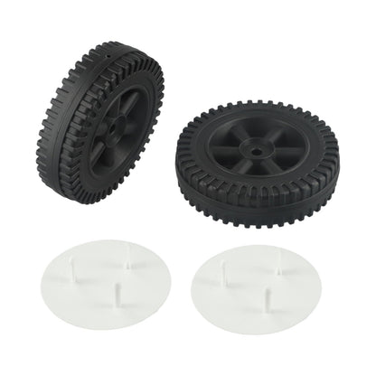 Lierteer 2Pcs/Set Grill Wheels Replacement Parts 170/177mm 7 Inch BBQ Grill Wheel Barbecue Grills Kitchen Garden Plastic Black black+white wheel cover