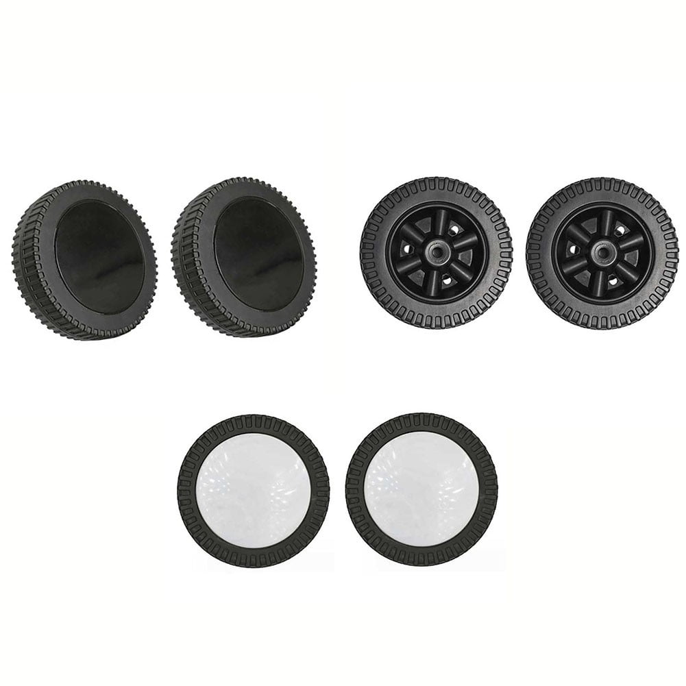 Lierteer 2Pcs/Set Grill Wheels Replacement Parts 170/177mm 7 Inch BBQ Grill Wheel Barbecue Grills Kitchen Garden Plastic Black black+white wheel cover