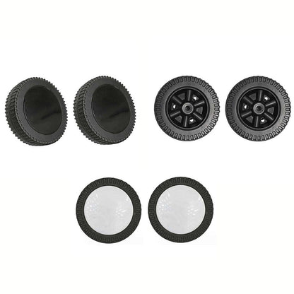 Lierteer 2Pcs/Set Grill Wheels Replacement Parts 170/177mm 7 Inch BBQ Grill Wheel Barbecue Grills Kitchen Garden Plastic Black black+white wheel cover