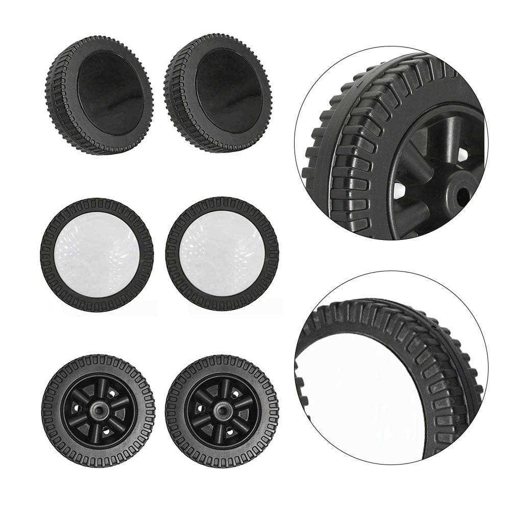 Lierteer 2Pcs/Set Grill Wheels Replacement Parts 170/177mm 7 Inch BBQ Grill Wheel Barbecue Grills Kitchen Garden Plastic Black black+white wheel cover