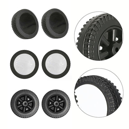 Lierteer 2Pcs/Set Grill Wheels Replacement Parts 170/177mm 7 Inch BBQ Grill Wheel Barbecue Grills Kitchen Garden Plastic Black black+white wheel cover