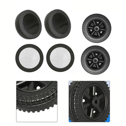 Lierteer 2Pcs/Set Grill Wheels Replacement Parts 170/177mm 7 Inch BBQ Grill Wheel Barbecue Grills Kitchen Garden Plastic Black black+white wheel cover