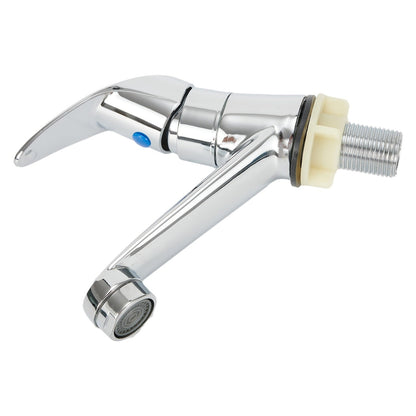 Arkzeo Chrome Basin Faucet Cold Sink Water Basin Tap Single Handle Faucet Tap Deck Mounted for Bathroom Kitchen Replacement